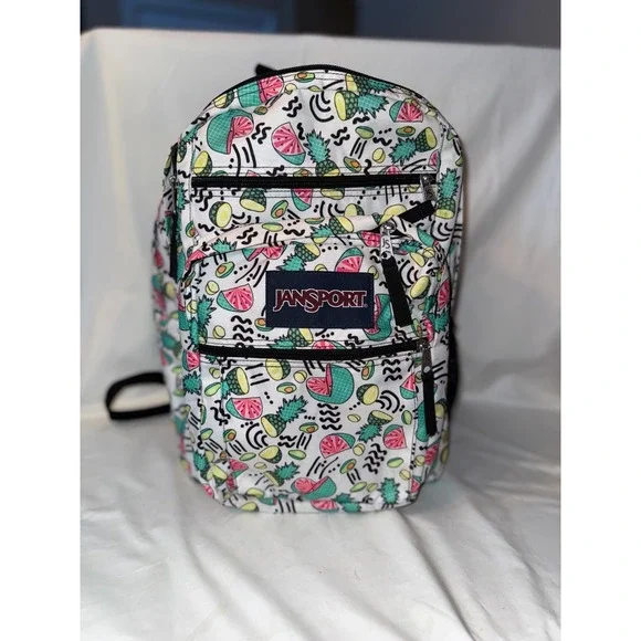 Jansport Fruit Ninja Kids Backpack Multicolor State College Adjustable Strap Bag