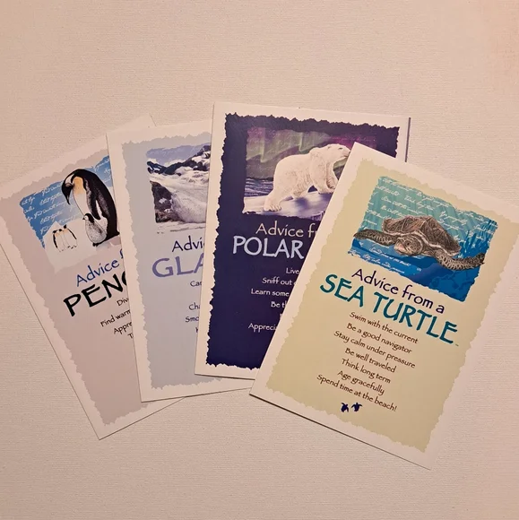 4/$15 🌻 Set 4 of Inspirational Animal Greeting Cards W Evelopes