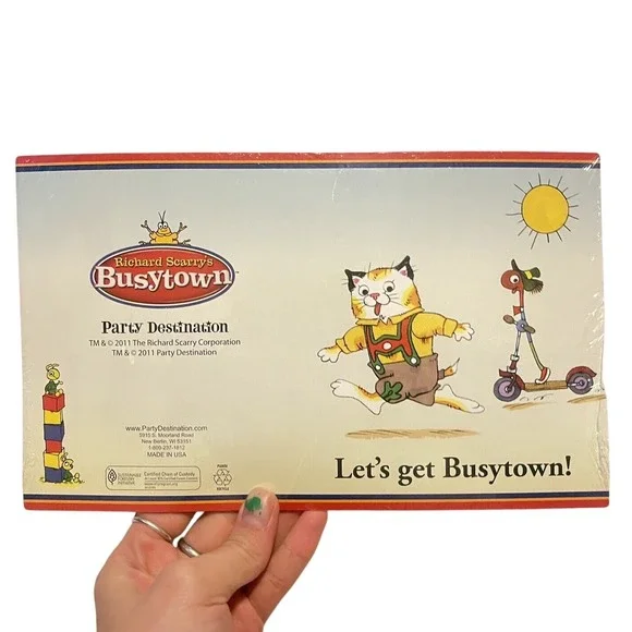 NEW VINTAGE 90'S Richard Scarry's Busytown Birthday Invitation Party Supplies #8