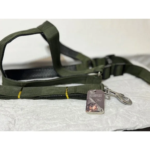 Adjustable Dog Harness and Leash Set Large Olive Green NWT Pet Accessory Top XL