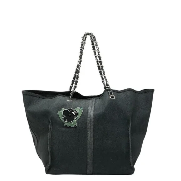 CHANEL Black Caviar Leather Tote Bag