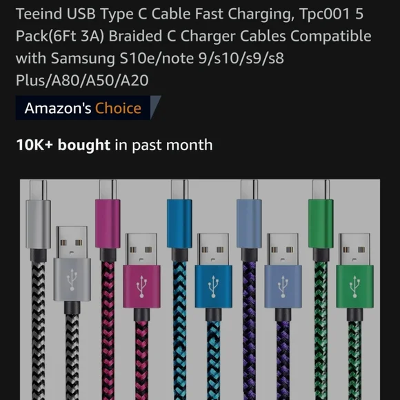 Charging Cables Braided USB Charging Cable Set - Multi-Color