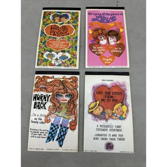 NEW Vintage 1960s‎ Stationary Pads By Paula Presents - Funny Cute Stationary
