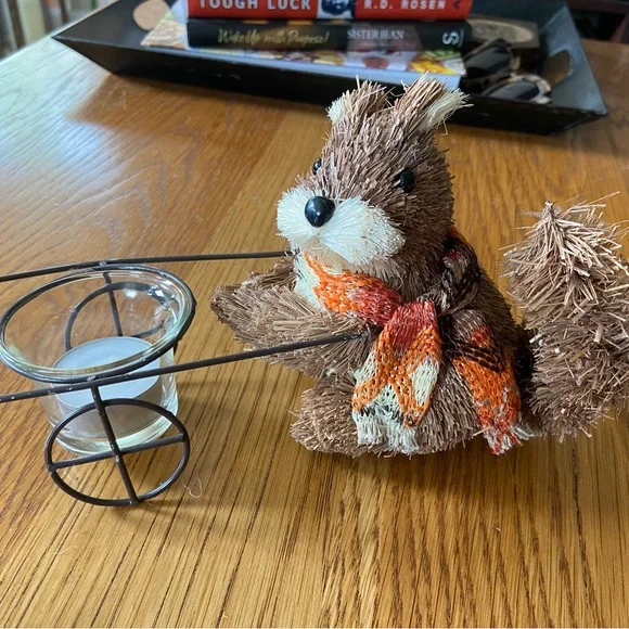 Pier One Bristle Squirrel Candle Holder