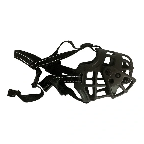 Pet Dog Muzzle Mouth Cover Size Large Black