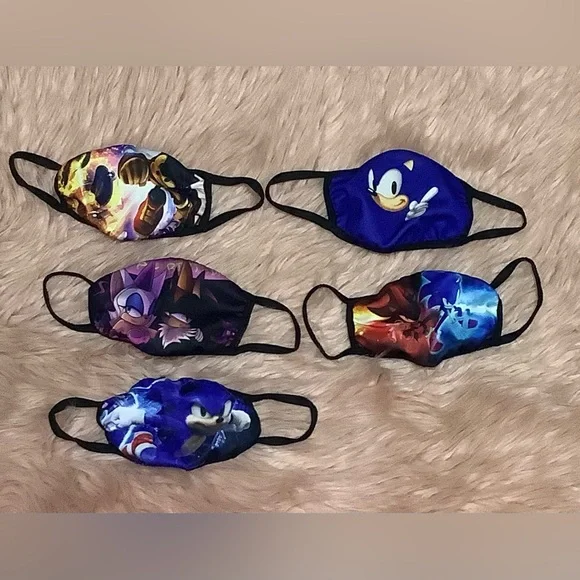 Sonic 5PCS C artoon animereusable F… kids, boys girls, teens S1 facemask