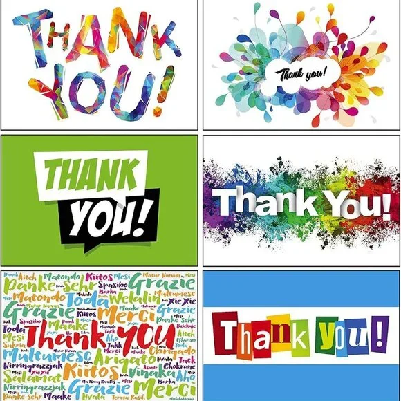 Brand new - 12 Thank You Cards Assortment with Envelopes, Made in USA