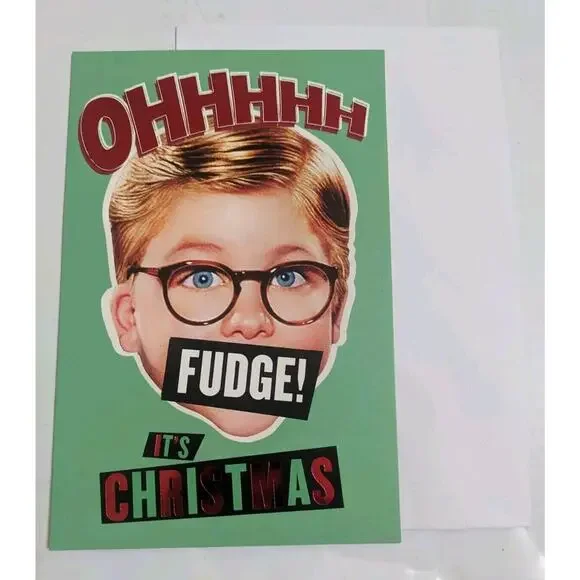 5 Christmas Card A Christmas Story Ralphie Oh Fudge Swearing New