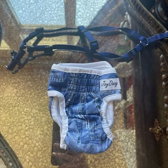 NAVY HARNESS with Denim Bottoms!