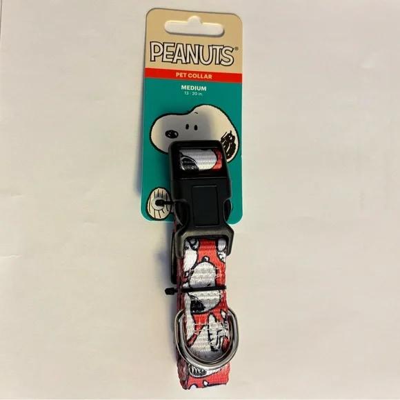 Peanuts Snoopy Pet Collar Dog Gift Medium Adjustable Nylon Snap Closure