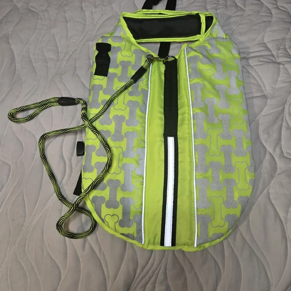 Reflective Yellow Dog Floatation Vest, Large‎