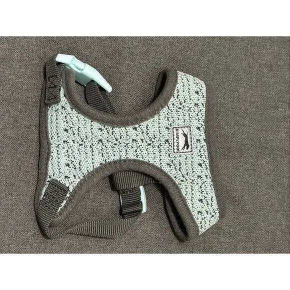 Simplygo XS Dog Harness Turquoise Gray Adjustable Mesh Small Dog