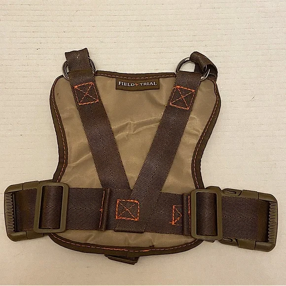 Field Trail Dog Outdoor Tactical Harness In Brown And Orange.