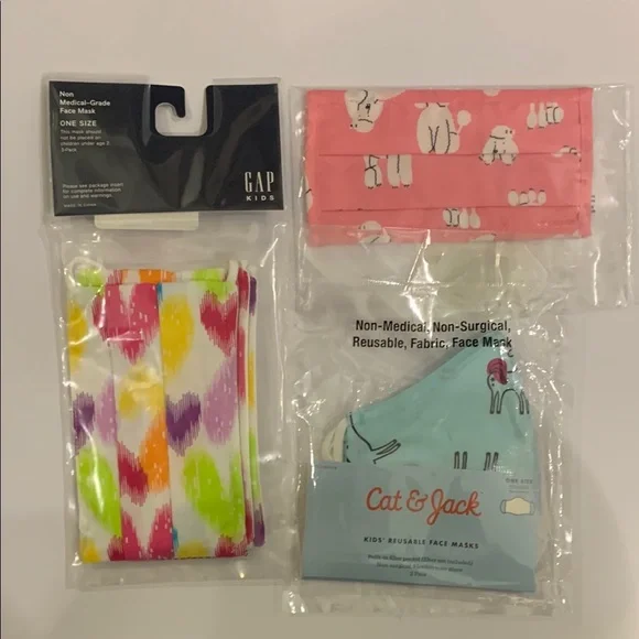 GAP and Cat and Jack and old navy cloth face masks kid size multipack