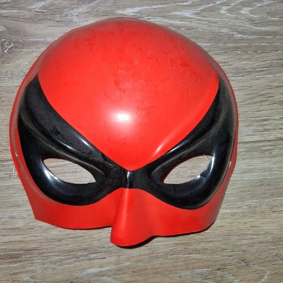 Red & Black Superhero Half Mask‎ Costume Cosplay Halloween Party 1970s 1980s
