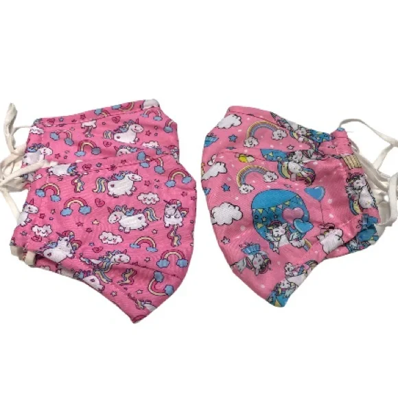 4/$12 💥 NEW (Set of 4) Woplagyreat Kids Pink Unicorn Cloth Face Mask (838)