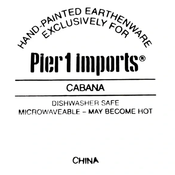PIER 1 IMPORTS Cabana mat with bamboo edge ceramic bread vegetable serving bowl