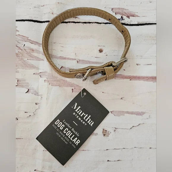 New Martha Stewart Faux Leather Dog Collar
