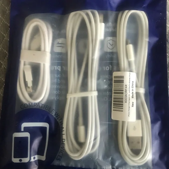 White 3 USB Charging Cables