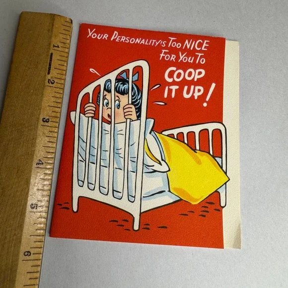 Vintage Sangamon Get Well Greeting Card Your Personality Is Too Nice 1950's USA