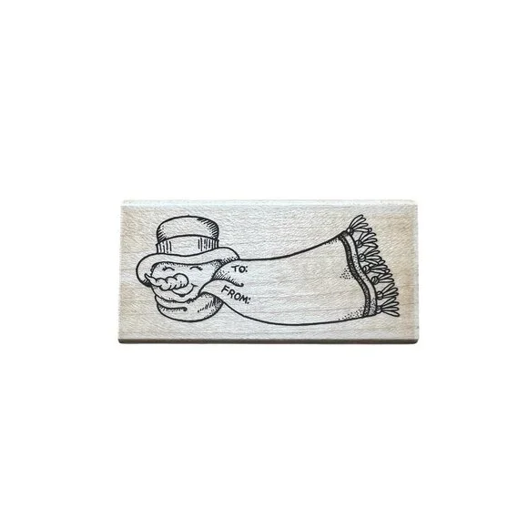 Penny Black Rubber Stamp To:‎ From: Snowman Holiday 1991 108E 3 X 1 1/2”