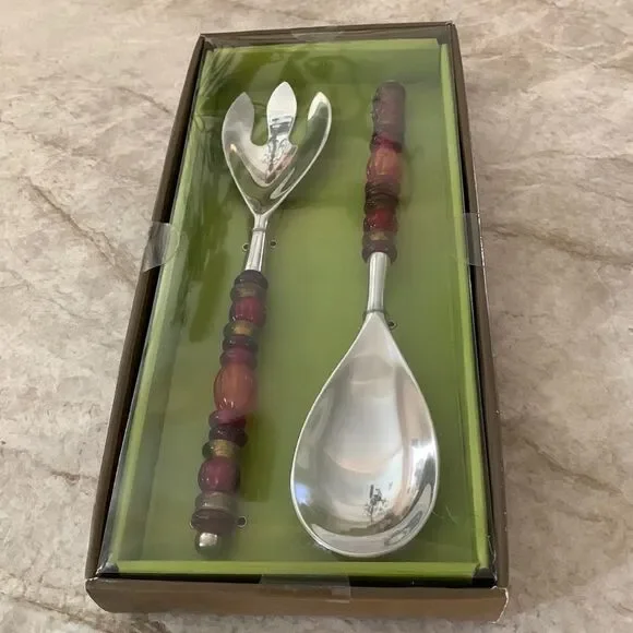 Pier One Beaded Salad Set NIB