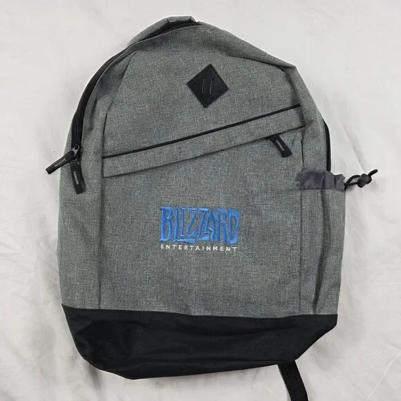 Blizzard Entertainment Backpack Gray Black Lightweight Multi Compartment Bag