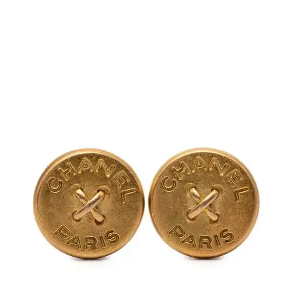 Chanel Earrings Logo Gold-Tone Metal #250190C57B