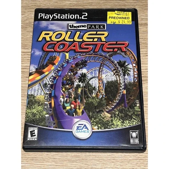 Theme Park Roller Coaster (PlayStation 2, 2000) Complete Manual Black Label Game