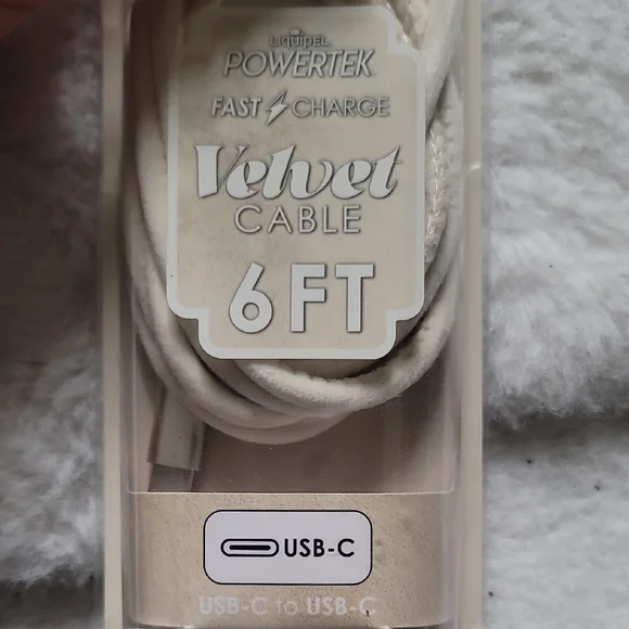 Powertek Cream Velvet Fast 6Ft USB C Fast Cable Charger