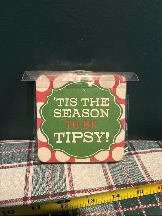 Pier 1 Green and Red 'Tis The Season To Be Tipsy! Coasters