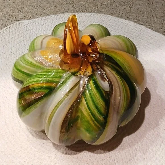 Pier 1 Imports Solid Glass Pumpkin