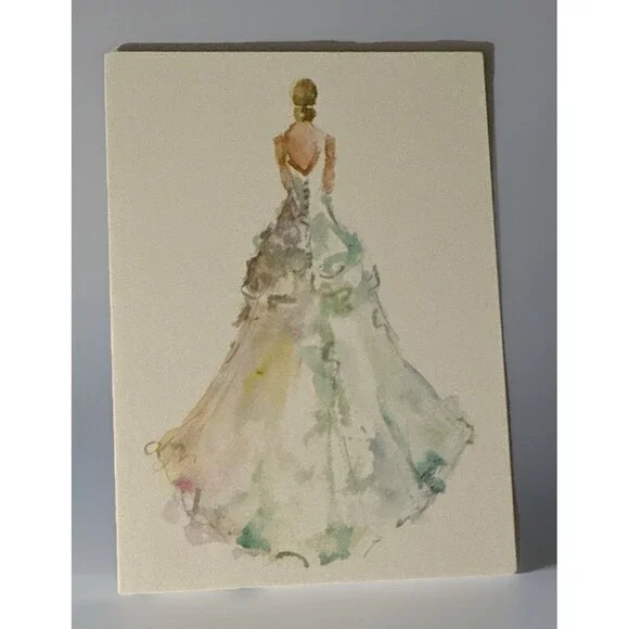 Vintage Oddballs Watercolor Ecru Notecards - Bride - Wedding Shower - 10 Pk