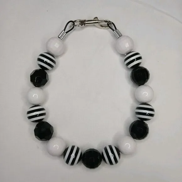 Handmade Statement Beaded Dog Puppy Collar Necklace Jewelry Durable M 16 1/2
