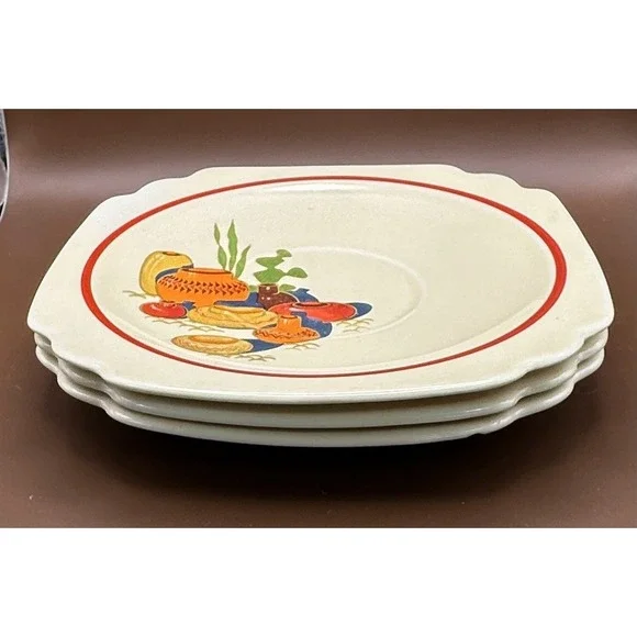Vintage Homer Laughlin Mexicana china - 3 Saucers (5 3/4