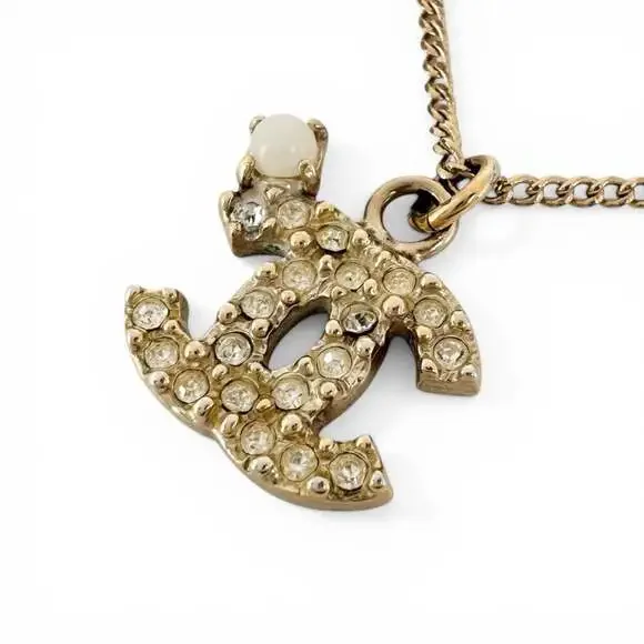Chanel Cc Logo Pendant Necklace Metal #266498C84B