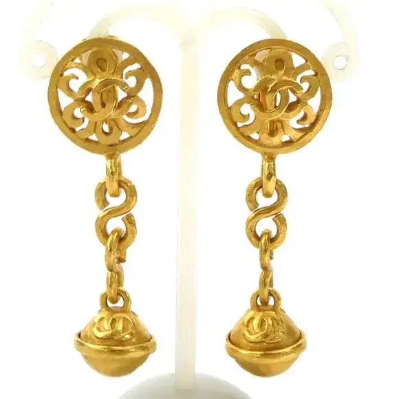 Chanel Cc Logo Clip-On Earrings Gold- #266445C85B