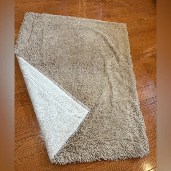 Pier One Fuzzy Tan Blanket