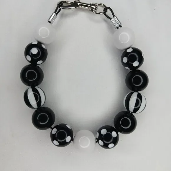 Handmade Circus Clown Beaded Dog Puppy Collar Necklace Jewelry Durable M 13.5