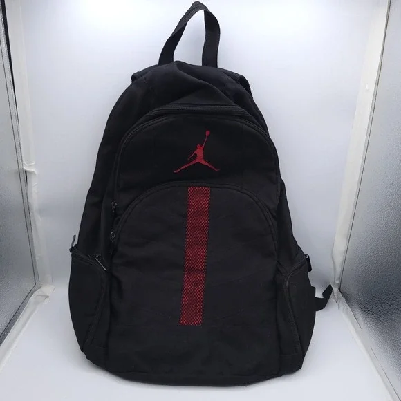 Air Jordan Jumpman Backpack Large Size Black with Red Jumpman Shoulder Straps