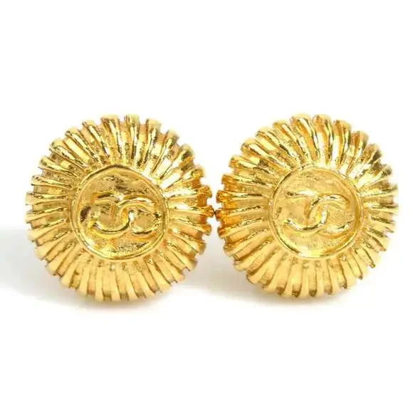 Chanel Cc Logo Clip-On Earrings Gold- #266340C53B
