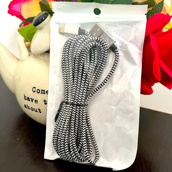 NWT Silver Braided Nylon USB C Cable