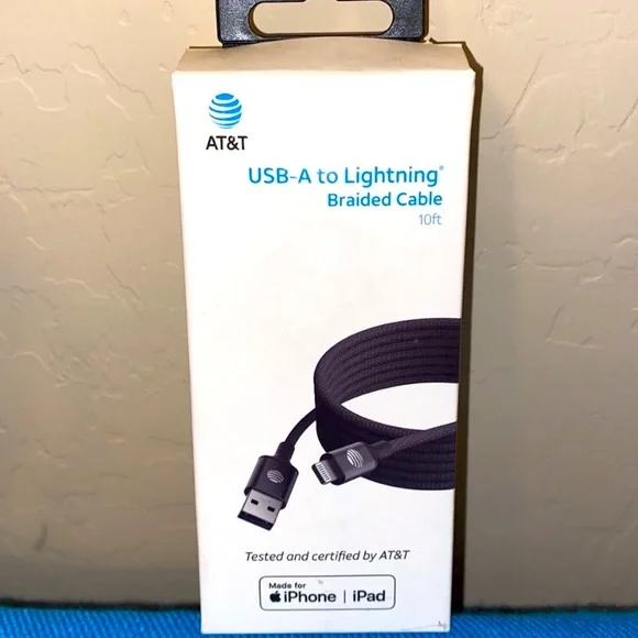 EUC! iPhone USB-A to Lightning Braided Cable (10 feet)