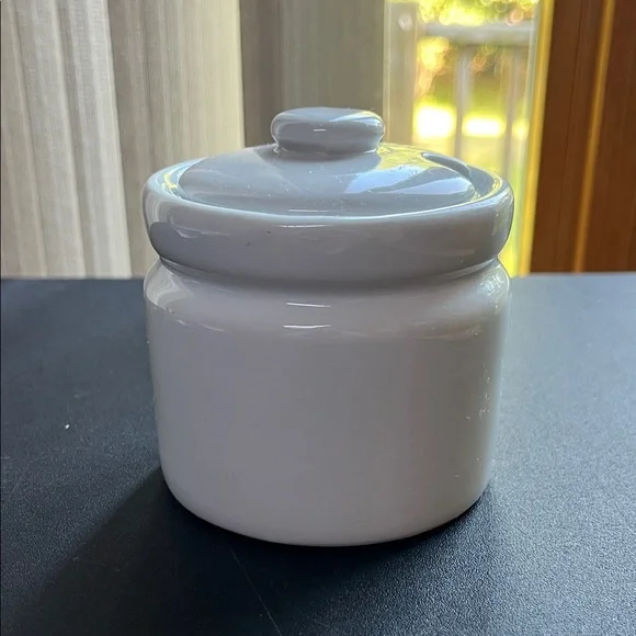 Pier 1 White Ceramic Sugar Jar with Lid