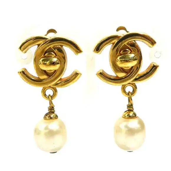 Chanel Cc Logo Clip-On Earrings Gold- #256842C74B