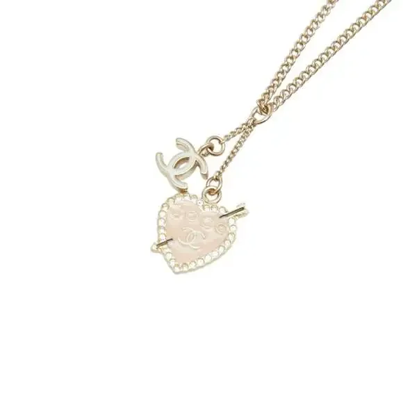 Chanel Cc Logo Heart Pendant Necklace #256799C96B