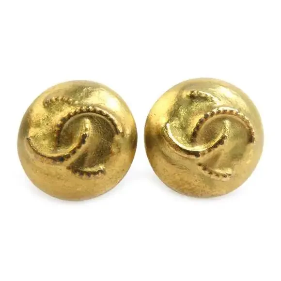 Chanel Cc Logo Clip-On Earrings Gold- #250193C51B