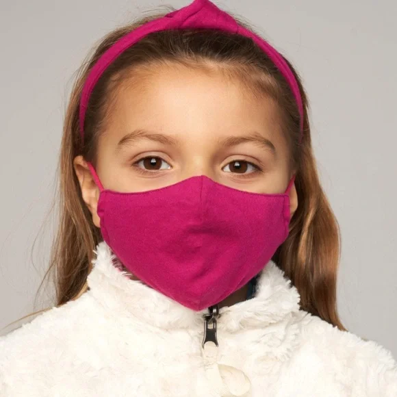 LELE SADOUGHI NWT AUTHENTIC KIDS MAGENTA FACE MASK & HEADBAND