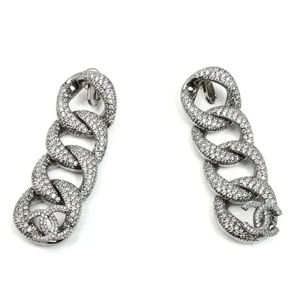 Chanel Cc Logo Clip-On Earrings Metal #250208C17B