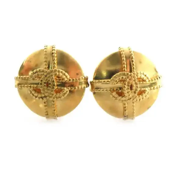 Chanel Cc Logo Clip-On Earrings Gold- #250194C65B